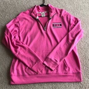 PINK Quarter Zip Sweatshirt Jacket